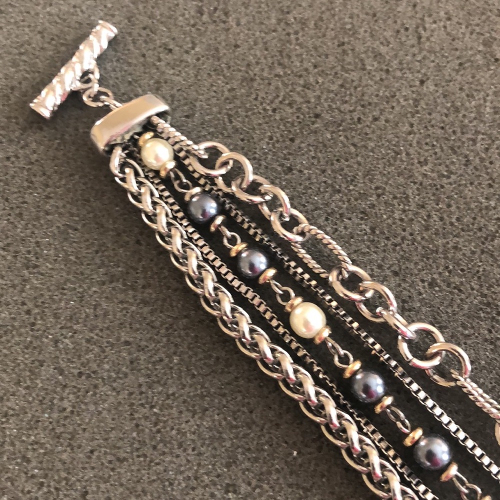 Premier Designs Multi-Strand Silver Beaded Necklace - Picture 4 of 10